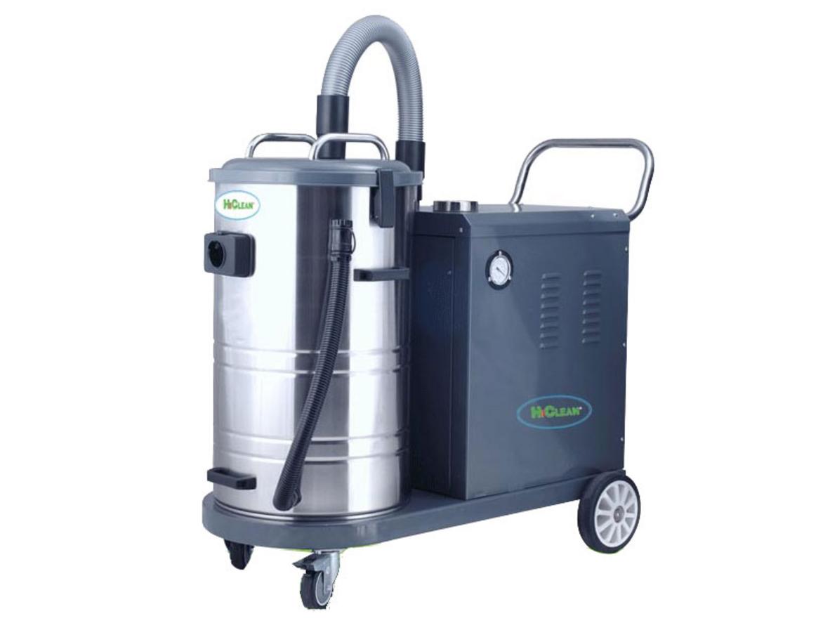 HiClean HC400 cho nhà xưởng: lực hút mạnh, thùng inox 80 lít, vận hành 3 pha ổn định.
