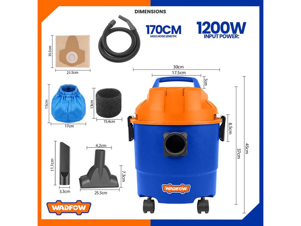 Máy hỗ trợ hút khô, hút ướt và thổi bụi cho nhiều tình huống vệ sinh.