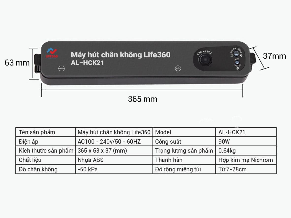 Life360 AL-HCK21 giúp đóng gói thực phẩm gọn gàng, dễ bảo quản hơn.
