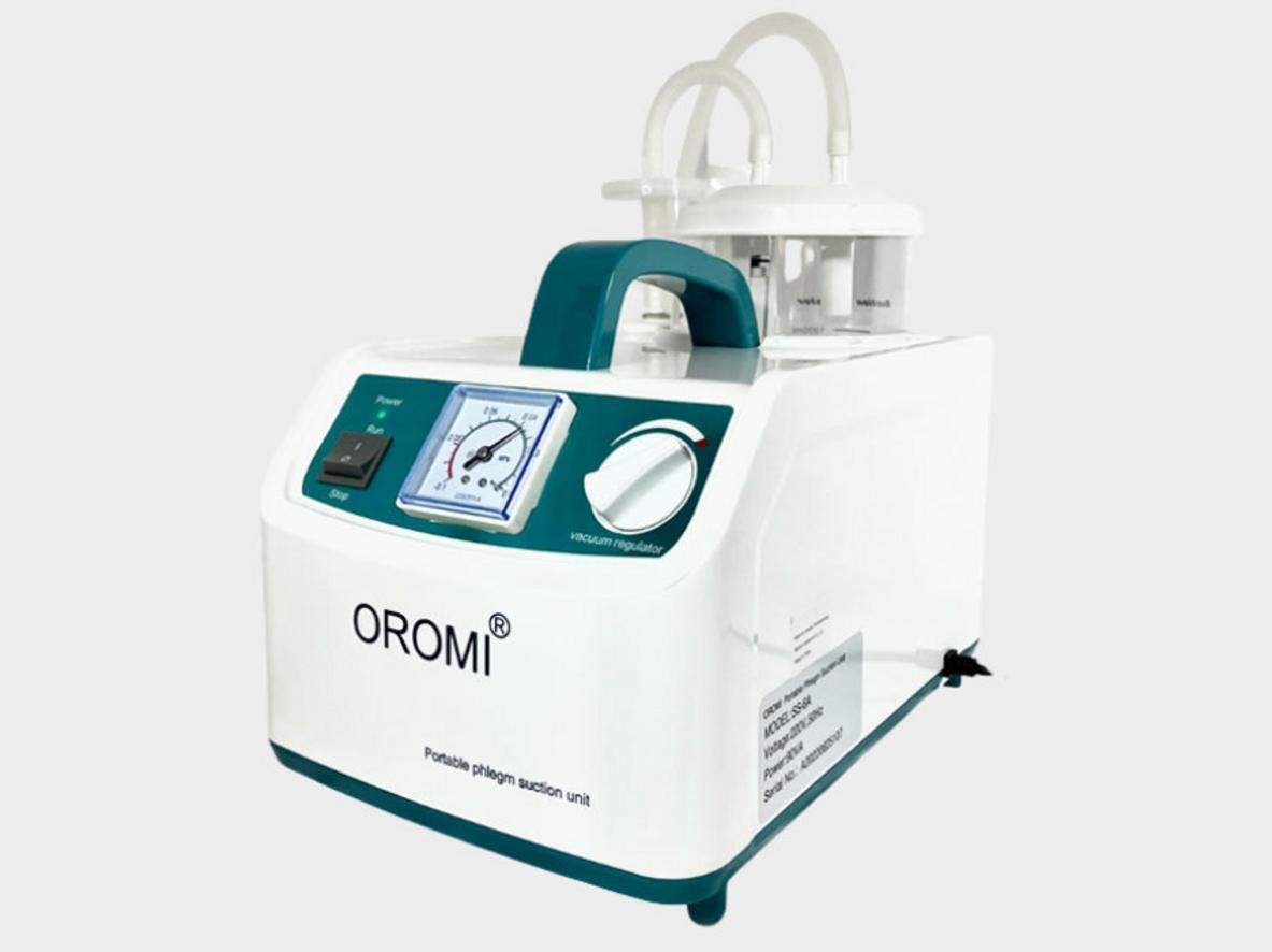 Máy hút dịch 1 bình Oromi SS-6A hỗ trợ hút dịch và xông khí dung cho gia đình, phòng khám.