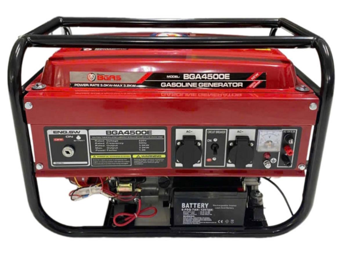 Máy phát điện chạy xăng Bgas BGA4500E (3KW, đề nổ) cho nhu cầu dự phòng điện gia đình.
