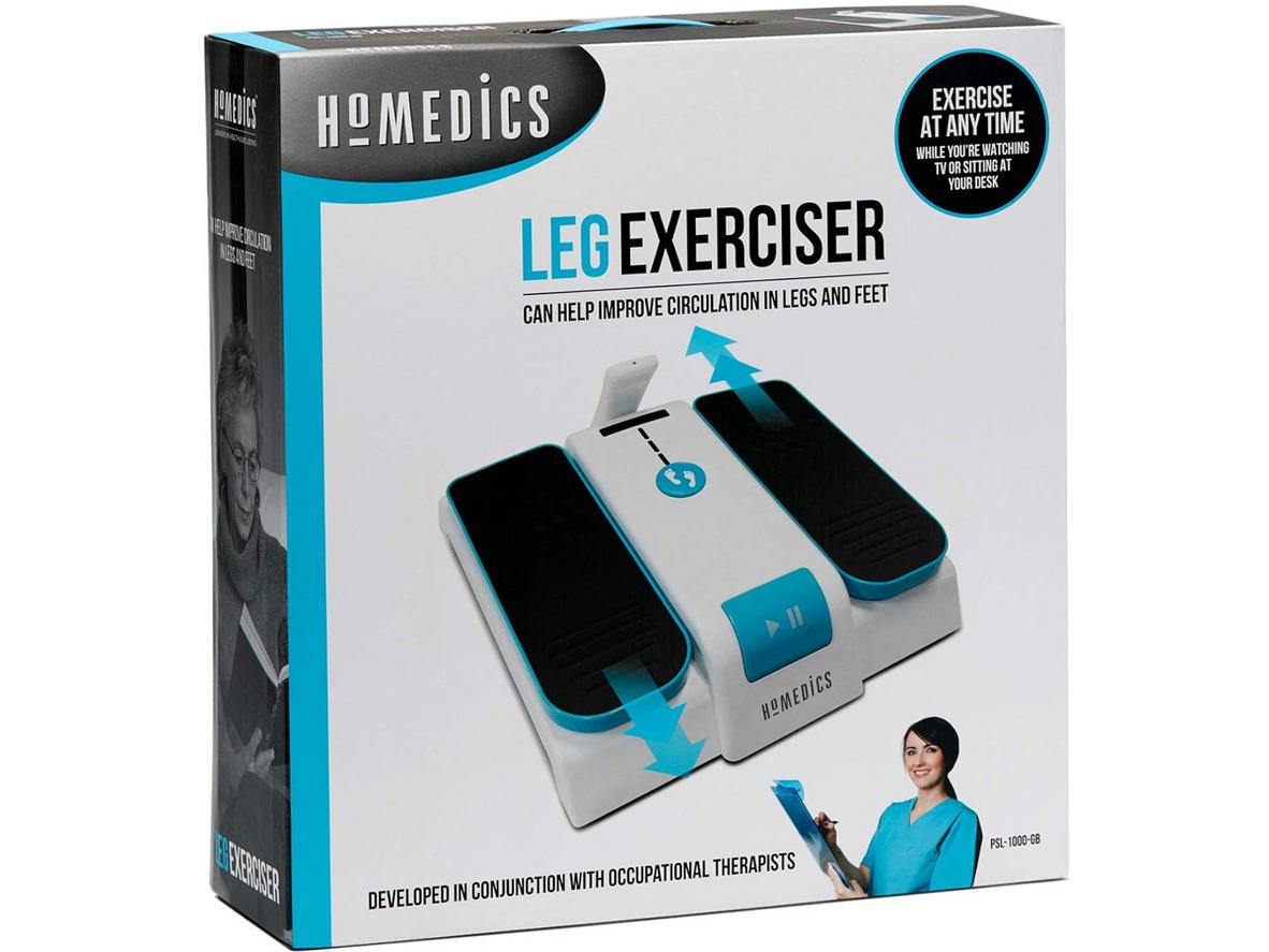 HoMedics PSL-1000-GB mô phỏng đi bộ tự nhiên khi ngồi, hỗ trợ vận động chân thụ động hằng ngày.