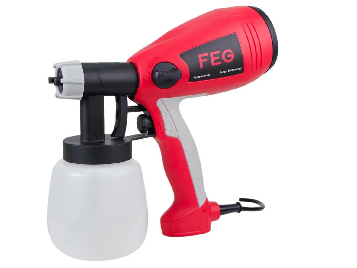 Máy phun sơn FEG EG-107 nhỏ gọn, phù hợp sơn sửa dân dụng và nội thất.