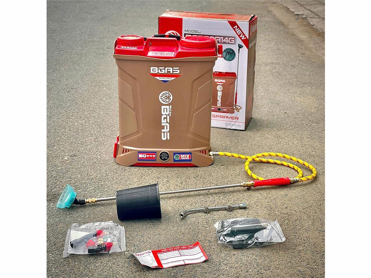 Bgas BGA20A14G 20 lít với 2 bơm giúp phun khỏe và ổn định hơn.