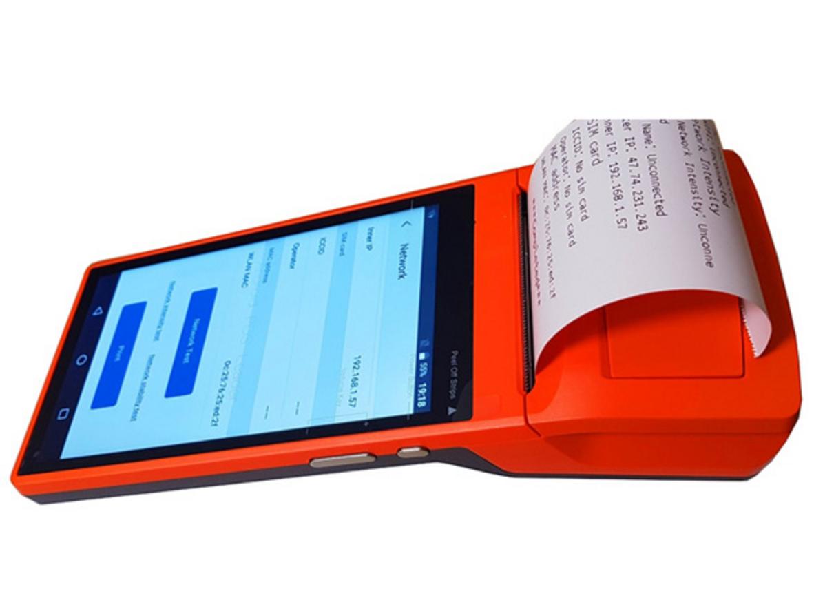 Máy Pos bán hàng cầm tay Sunmi V1S gọn nhẹ, in bill liền máy cho quầy bán hàng nhỏ.