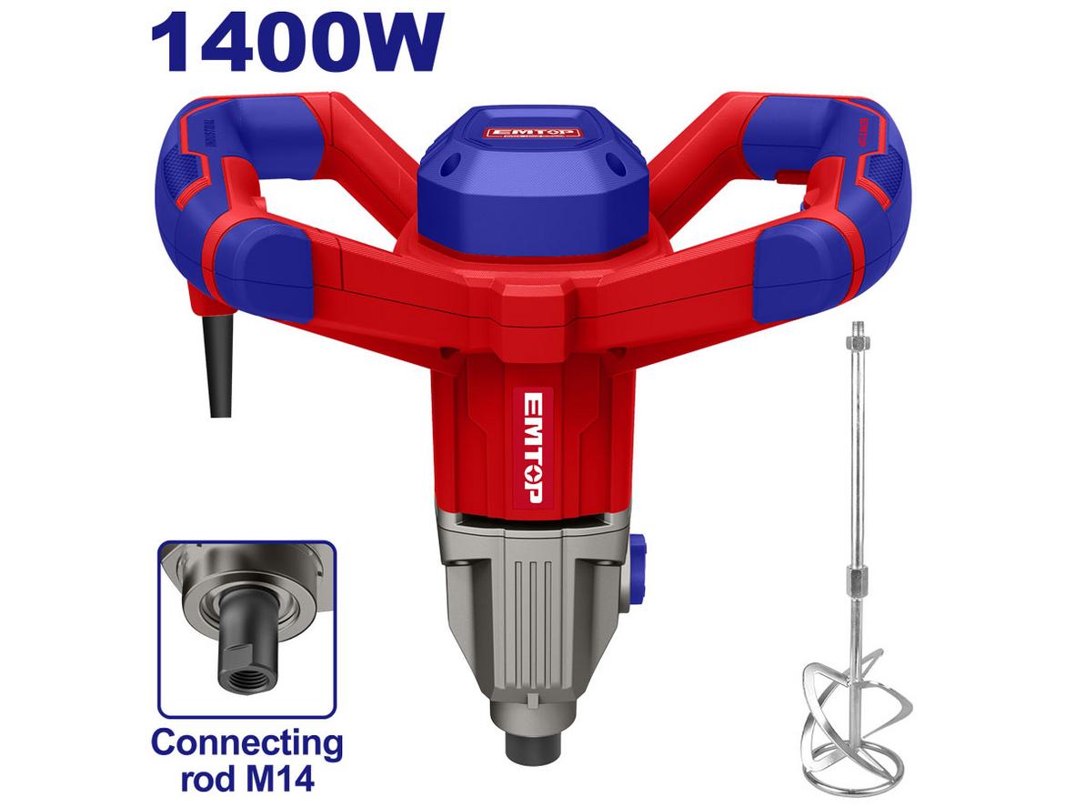 EMXR14001 với công suất 1400W, phù hợp khuấy sơn đặc và vật liệu sệt