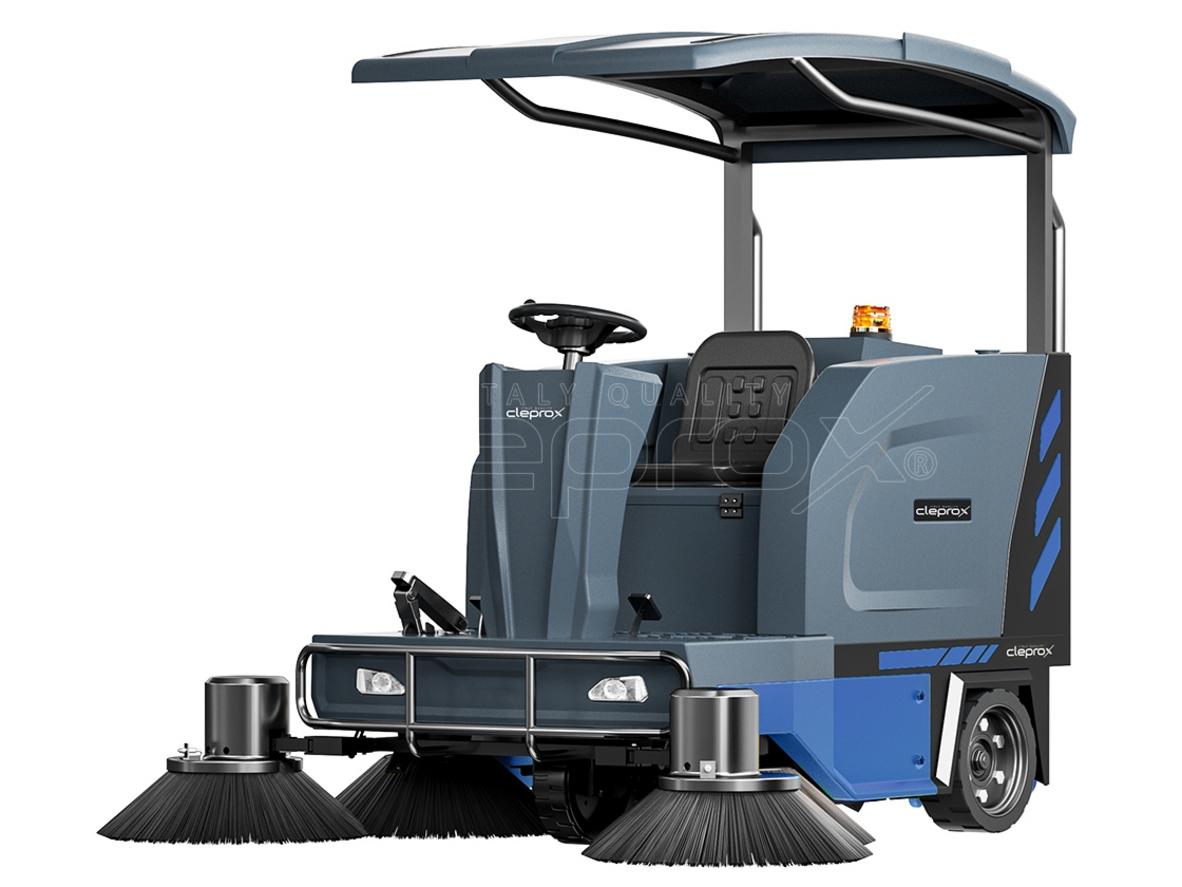 Máy quét rác ngồi lái CleproX SX-200 cho khu vực diện tích lớn.