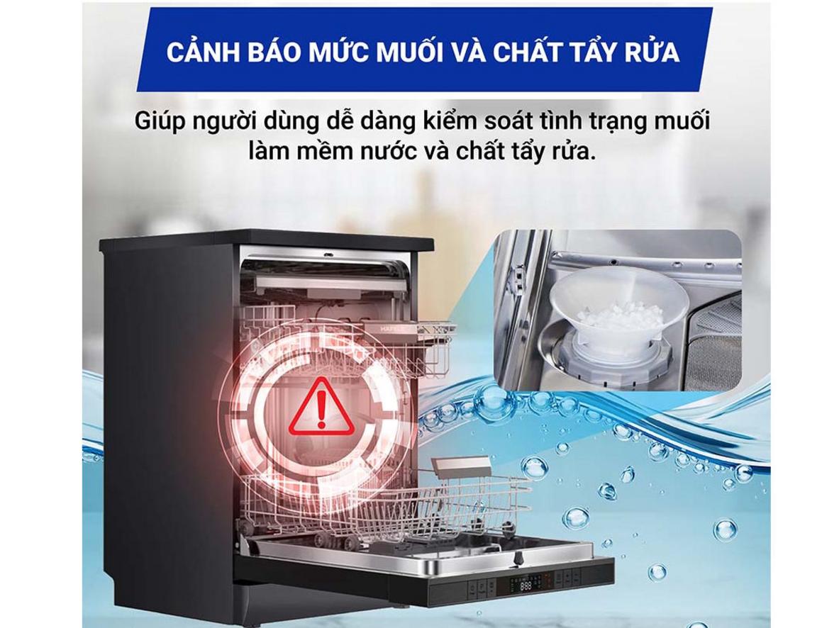 Bảng điều khiển cảm ứng và 3 giàn rửa linh hoạt của máy rửa bát Hafele HDW-F602TB 535.29.552.