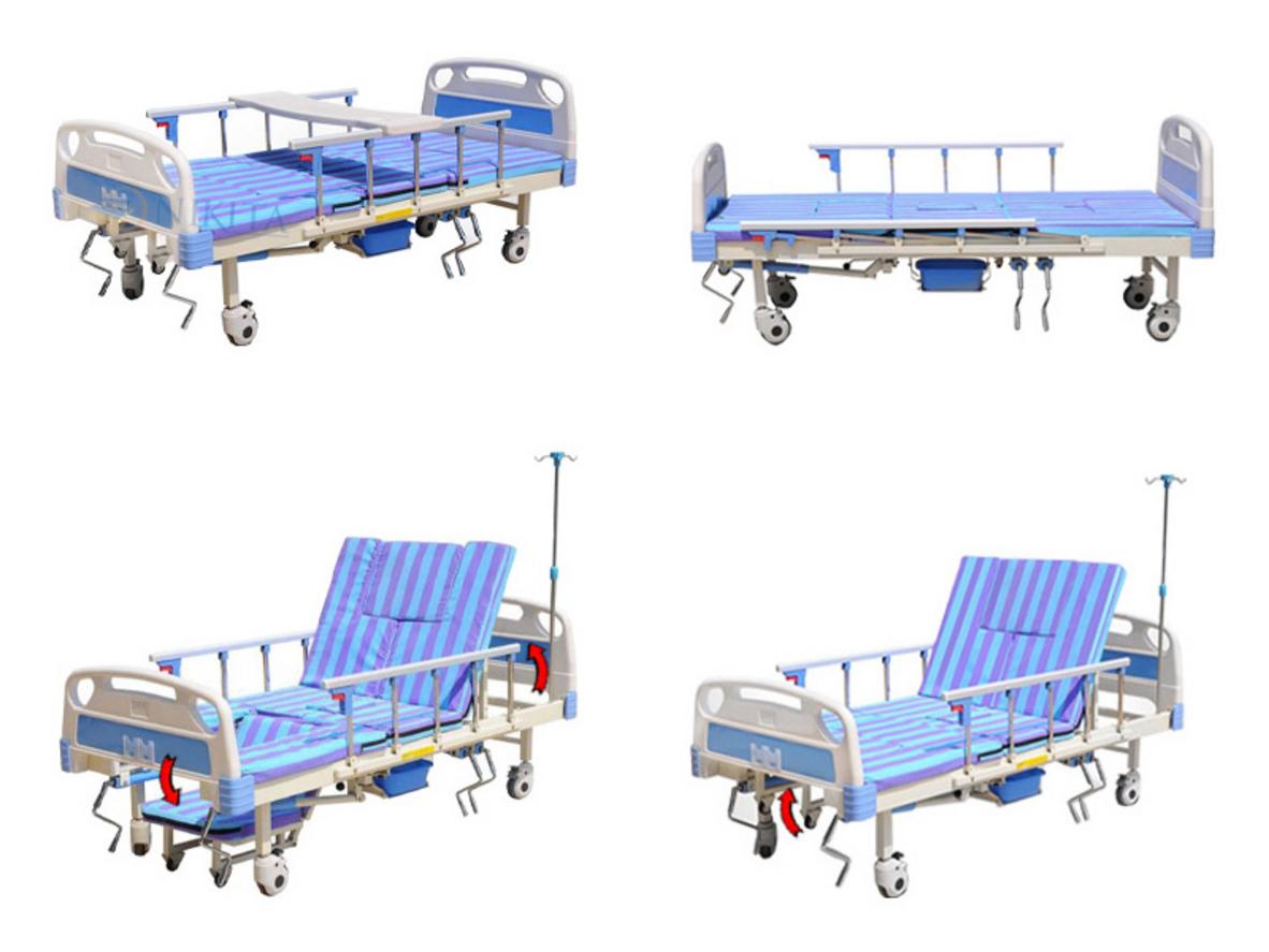 Chức năng nâng lưng 0-85° giúp người bệnh ngồi dậy thuận tiện hơn trên giường y tế Nikita.