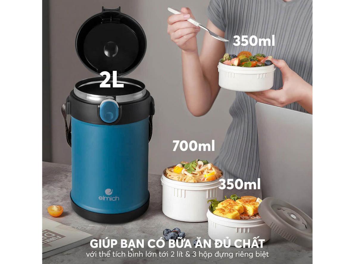 Nắp thoát hơi và túi giữ nhiệt giúp mang món nóng tiện lợi hơn.
