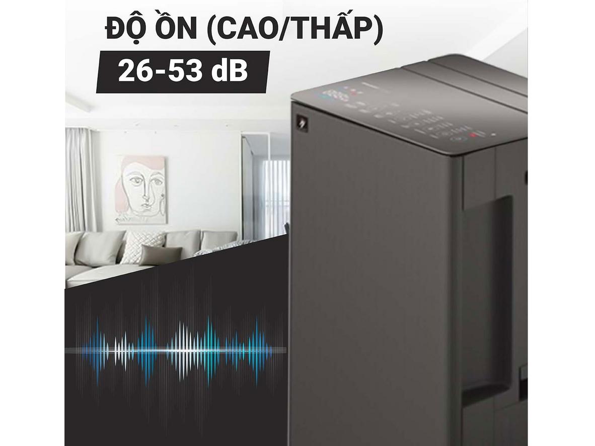 Plasmacluster Ion 7.000 ion/cm³ hỗ trợ khử mùi và cải thiện chất lượng không khí.