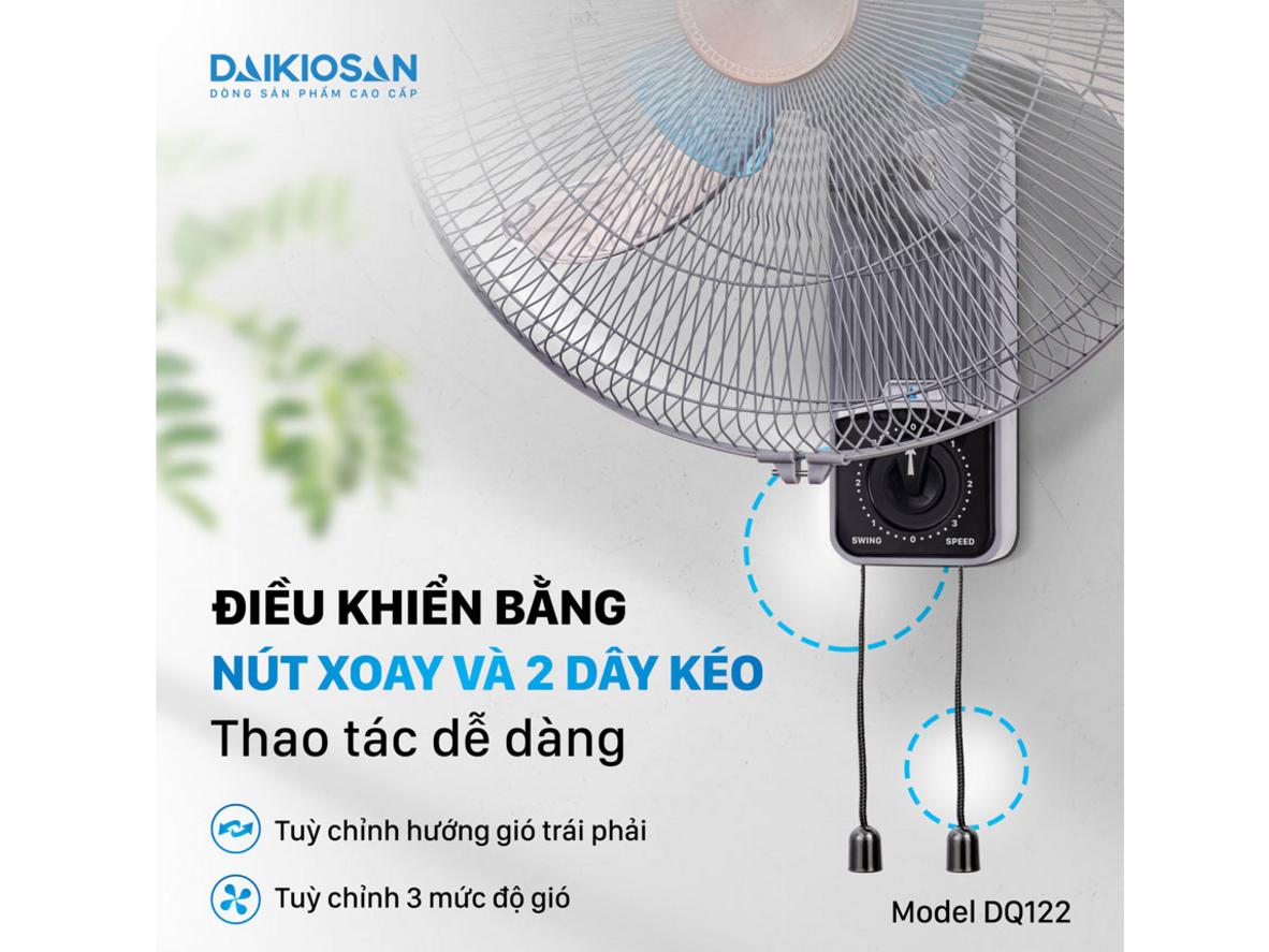 Motor bạc đạn và dây đồng giúp DQ122 vận hành ổn định, êm và bền.