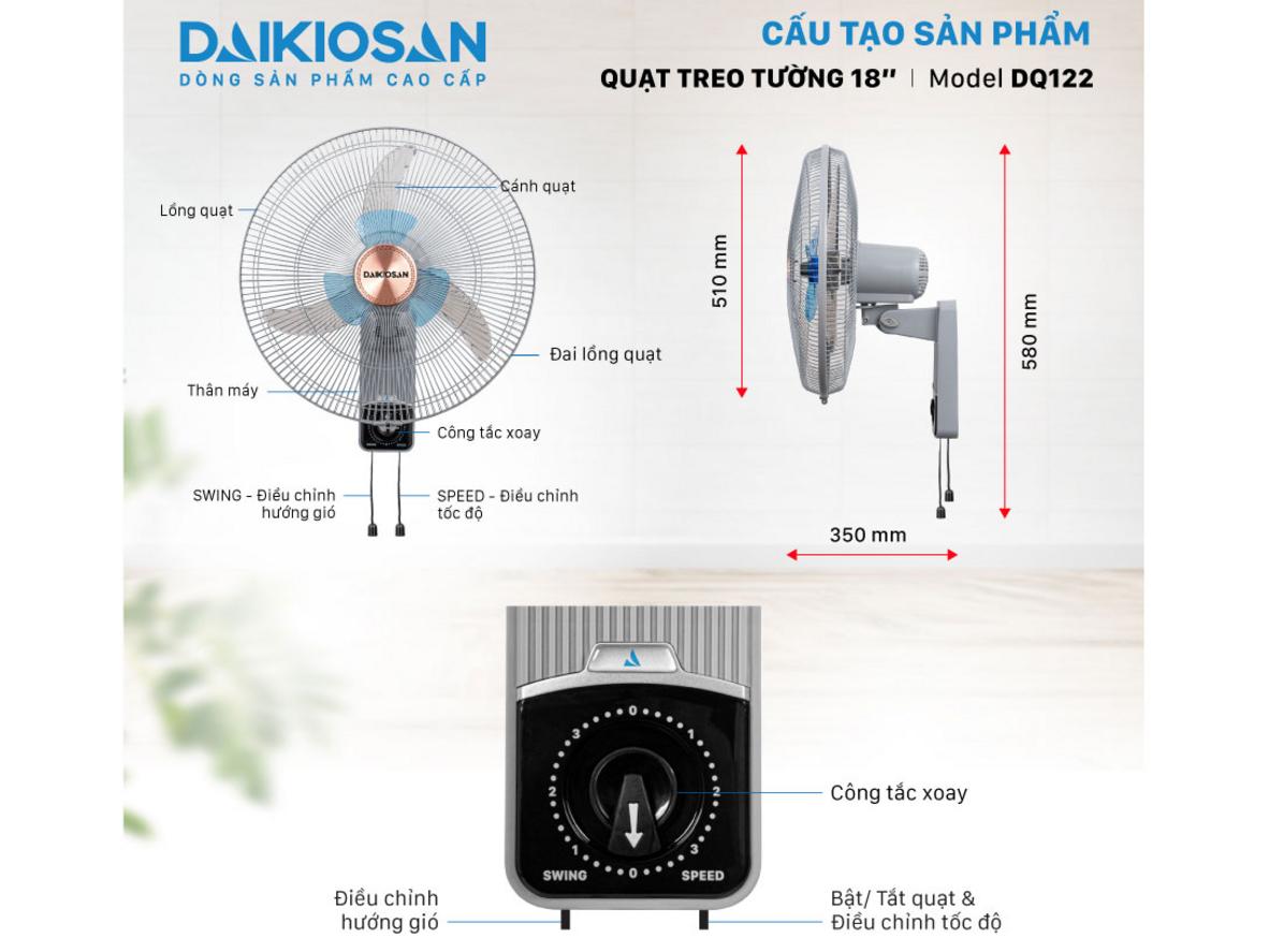 Thiết kế treo tường của DQ122 giúp gọn nhà và an toàn hơn.