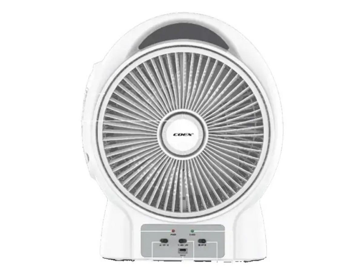 Quạt tích điện Coex CF-7115R là giải pháp làm mát dự phòng có đèn LED cho gia đình.
