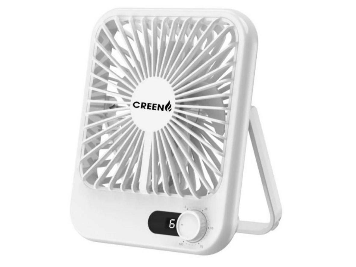 Quạt tích điện mini Creen CR-SK101 nhỏ gọn 246g, phù hợp bàn học và bàn làm việc.