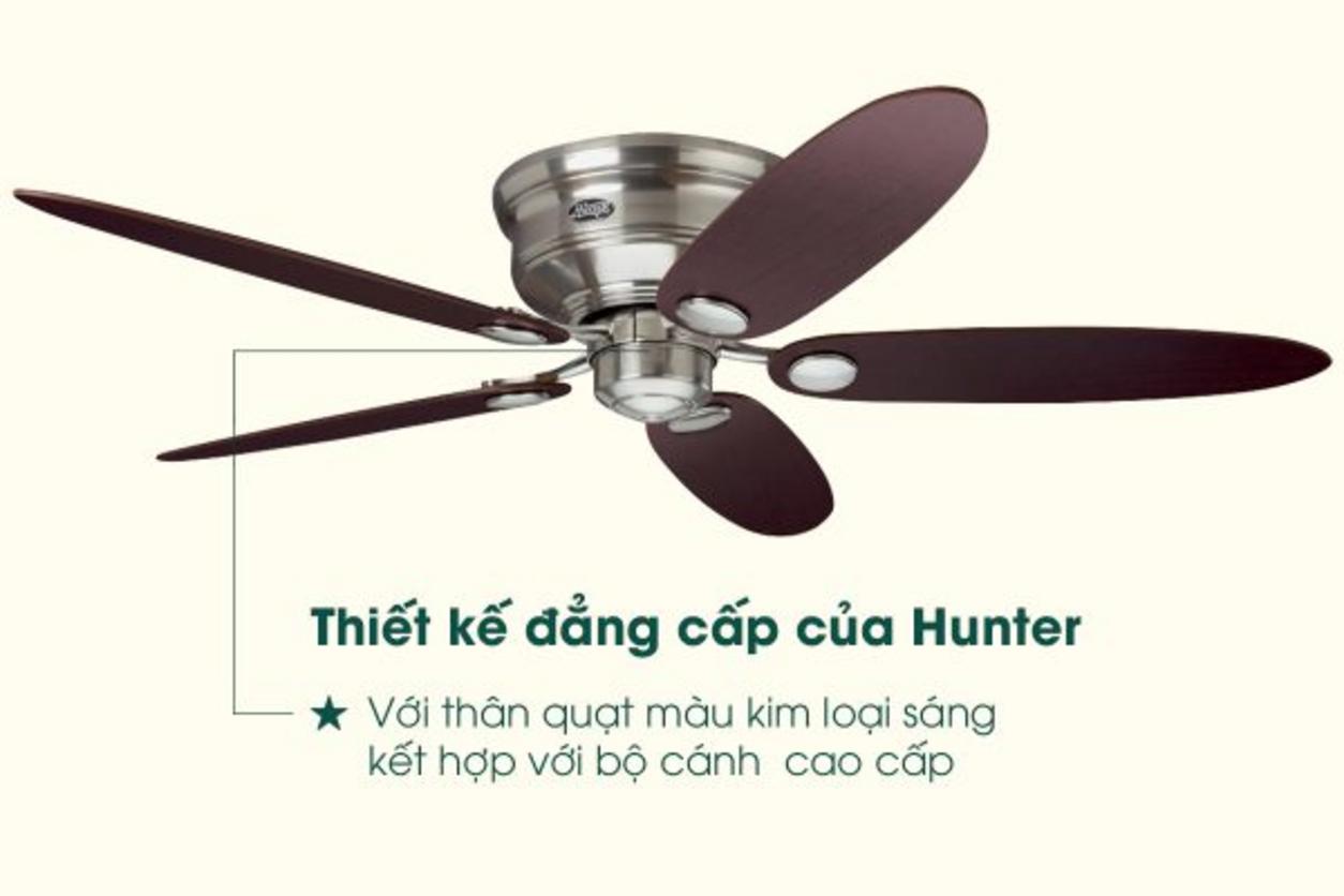 Động cơ Airmax 80,5W giúp Hunter LowProfile 24372 tạo gió ổn định cho phòng vừa đến lớn.