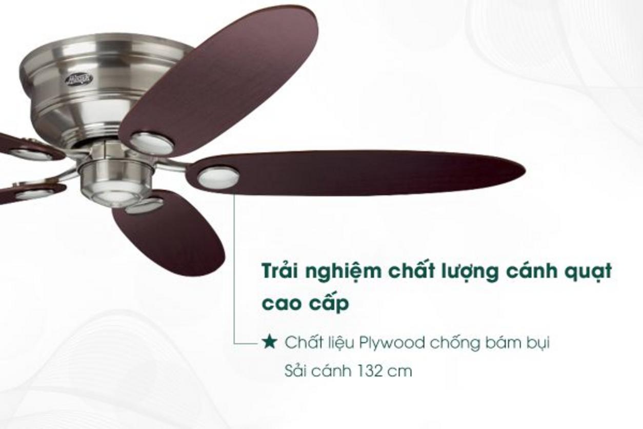 Sải cánh 132 cm giúp quạt trần Hunter LowProfile 24372 phủ gió rộng và ổn định.