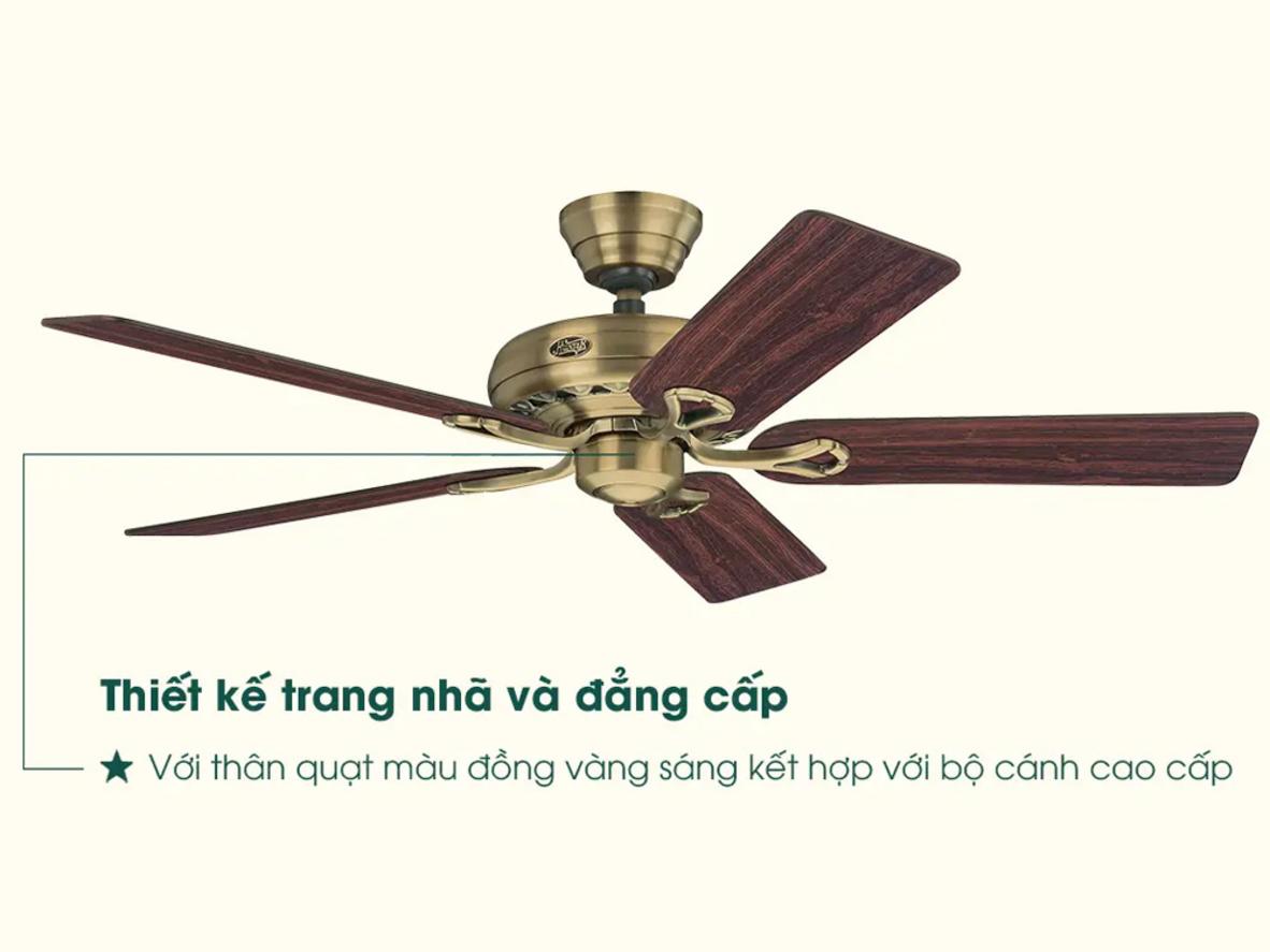 Sải cánh 132 cm giúp Hunter Savoy 24520 tạo gió rộng và đều.