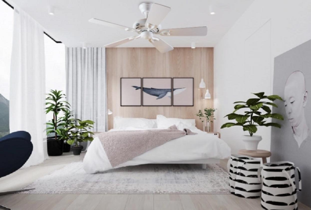 Hunter Seville II 24037 nổi bật với 5 cánh gỗ Plywood và sải cánh 112cm.