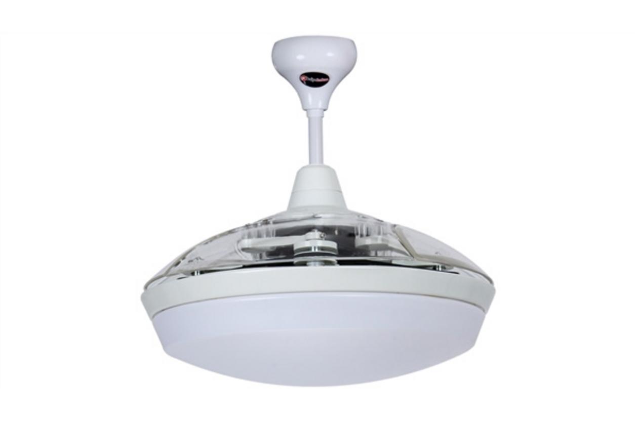 TOYA-214 kết hợp gió mạnh, vận hành êm và đèn LED 24W cho không gian sống gọn đẹp.