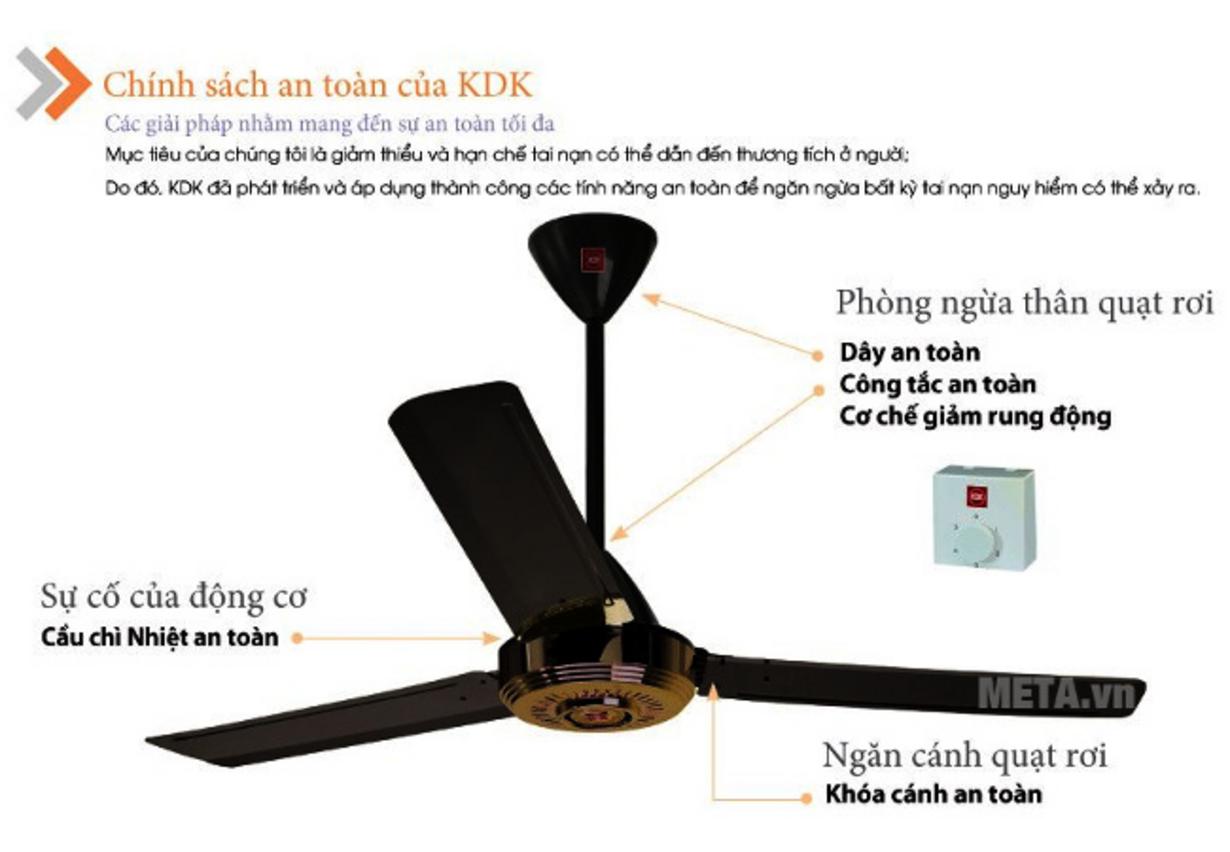 KDK N56YG tạo luồng gió rộng với sải cánh 140cm.