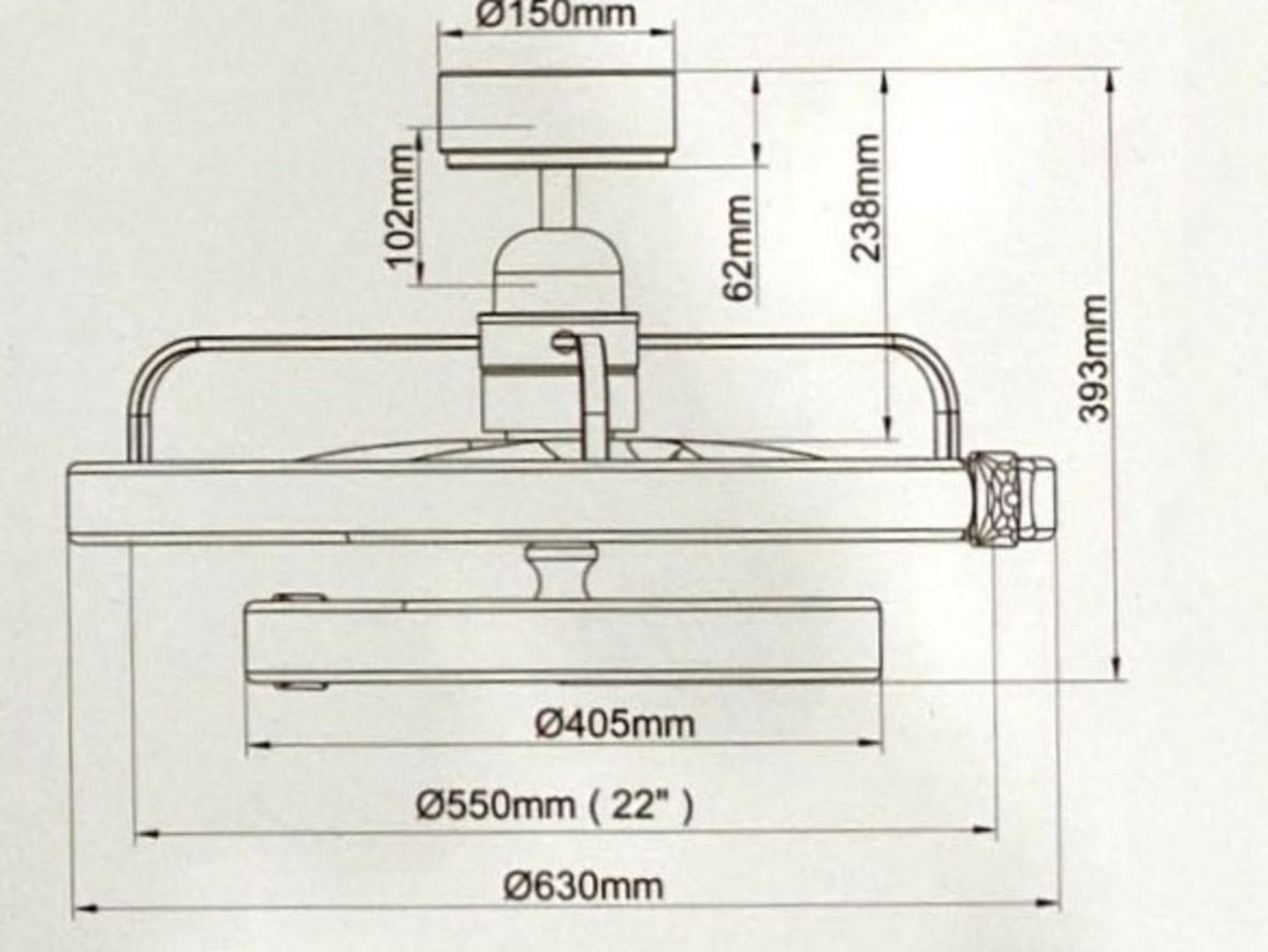Motor DC 18W, 6 cánh ABS và đèn LED 120W 3 màu là các điểm mạnh của BFC22KING.