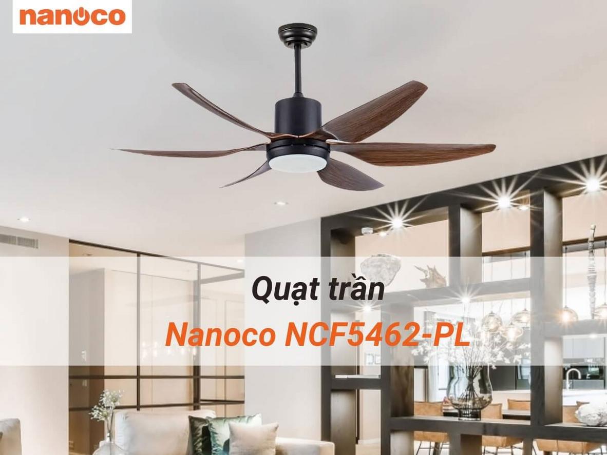 Động cơ DC, 6 cánh ABS và đèn LED 24W trên Nanoco NCF5462-PL.
