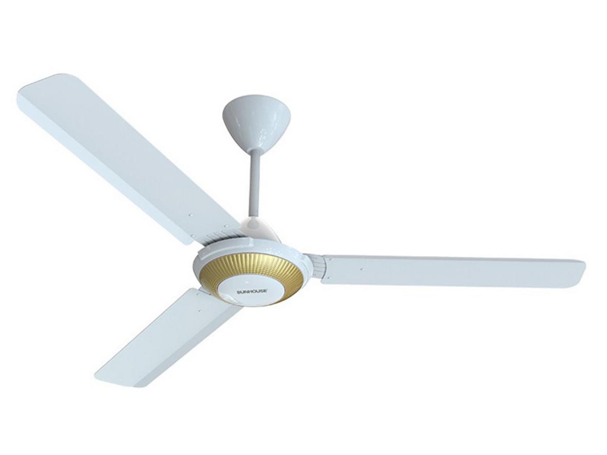 Quạt trần Sunhouse SHD7656 - 3 cánh màu trắng, phù hợp phòng khách và phòng sinh hoạt 15–20m².
