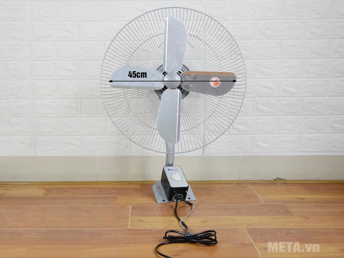 Motor dây đồng, 4 cánh nhôm và lồng sắt sơn tĩnh điện của Ching Hai W9199.
