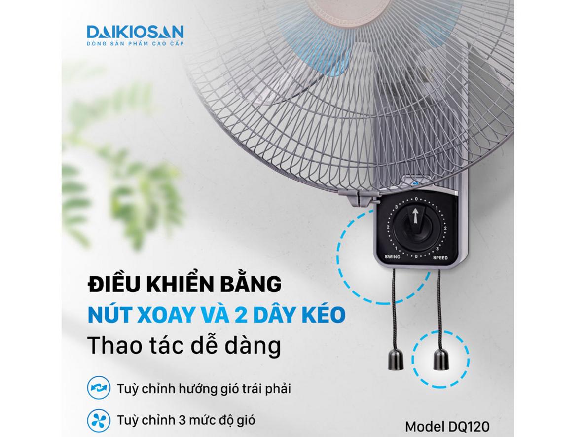 Động cơ bạc đạn và lõi mô tơ dây đồng giúp DQ120 vận hành ổn định, bền bỉ hơn trong sử dụng hằng ngày.