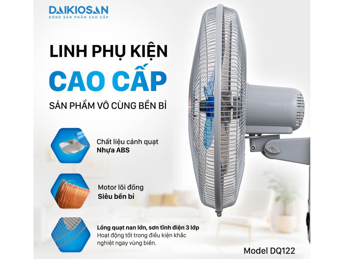 Cấu trúc motor bạc đạn, dây đồng và 6 cánh nhựa AS của Daikiosan DQ122.