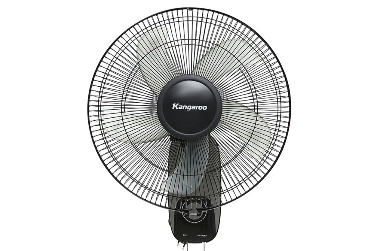 Quạt treo tường Kangaroo KG723 55W gọn tường, phù hợp phòng ngủ nhỏ và không gian hẹp.