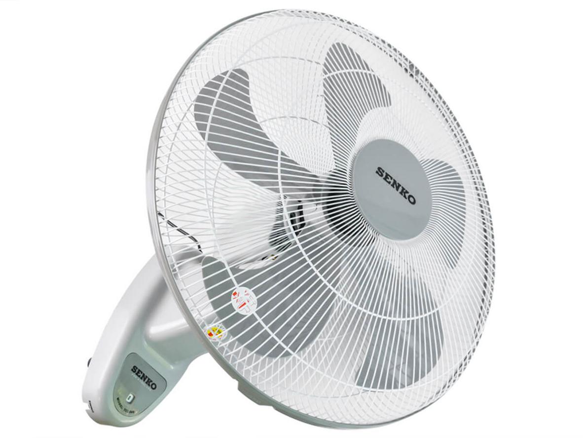 Quạt treo tường Senko TC1880 75W, sải cánh 43cm, tối ưu gió mạnh và tiết kiệm diện tích.