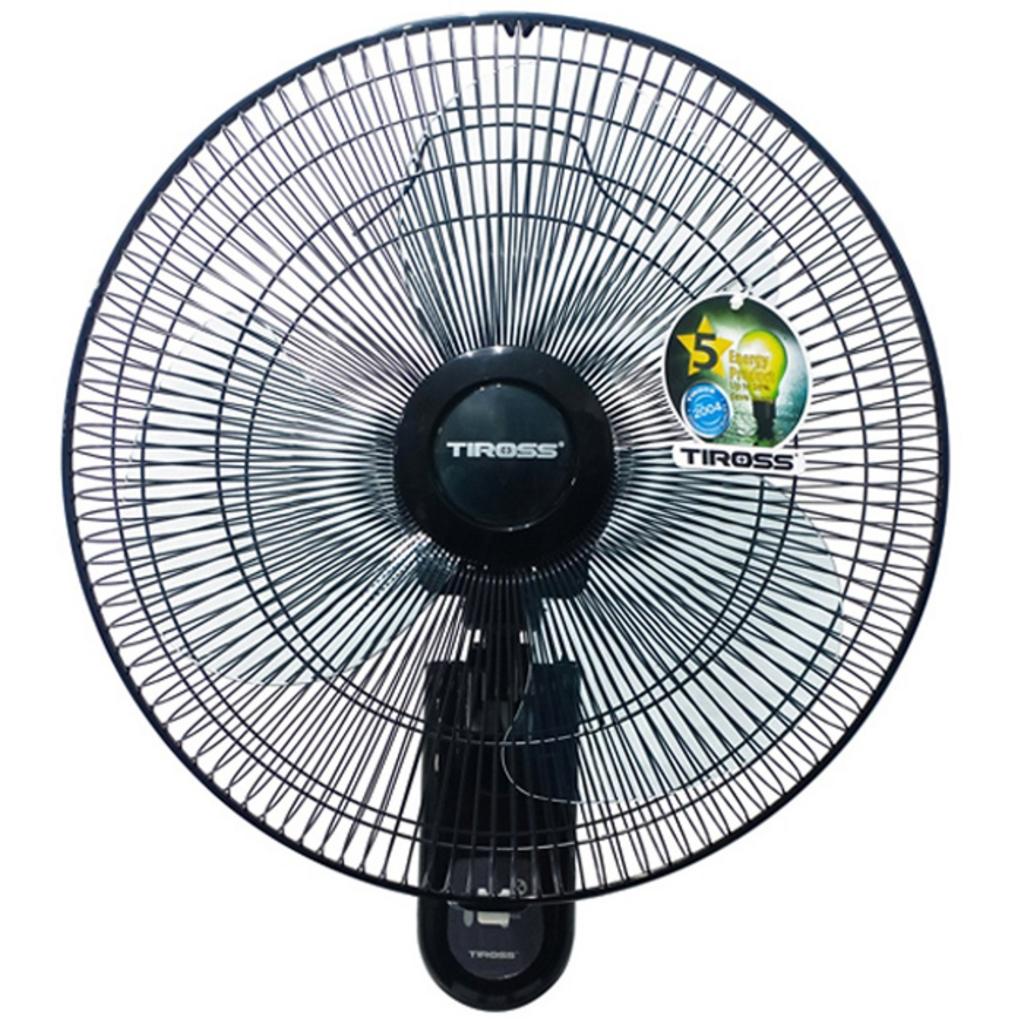 Quạt treo tường Tiross TS9185 gọn diện tích, có remote và sải cánh 40cm.