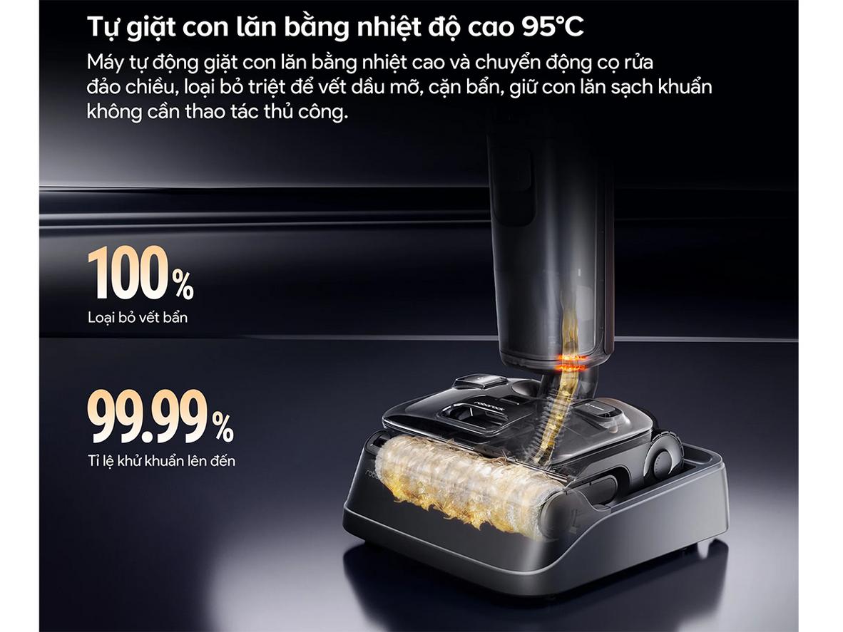 Lực hút 25.000Pa giúp Roborock F25 ACE Pro xử lý bụi bẩn và tóc rối hiệu quả.