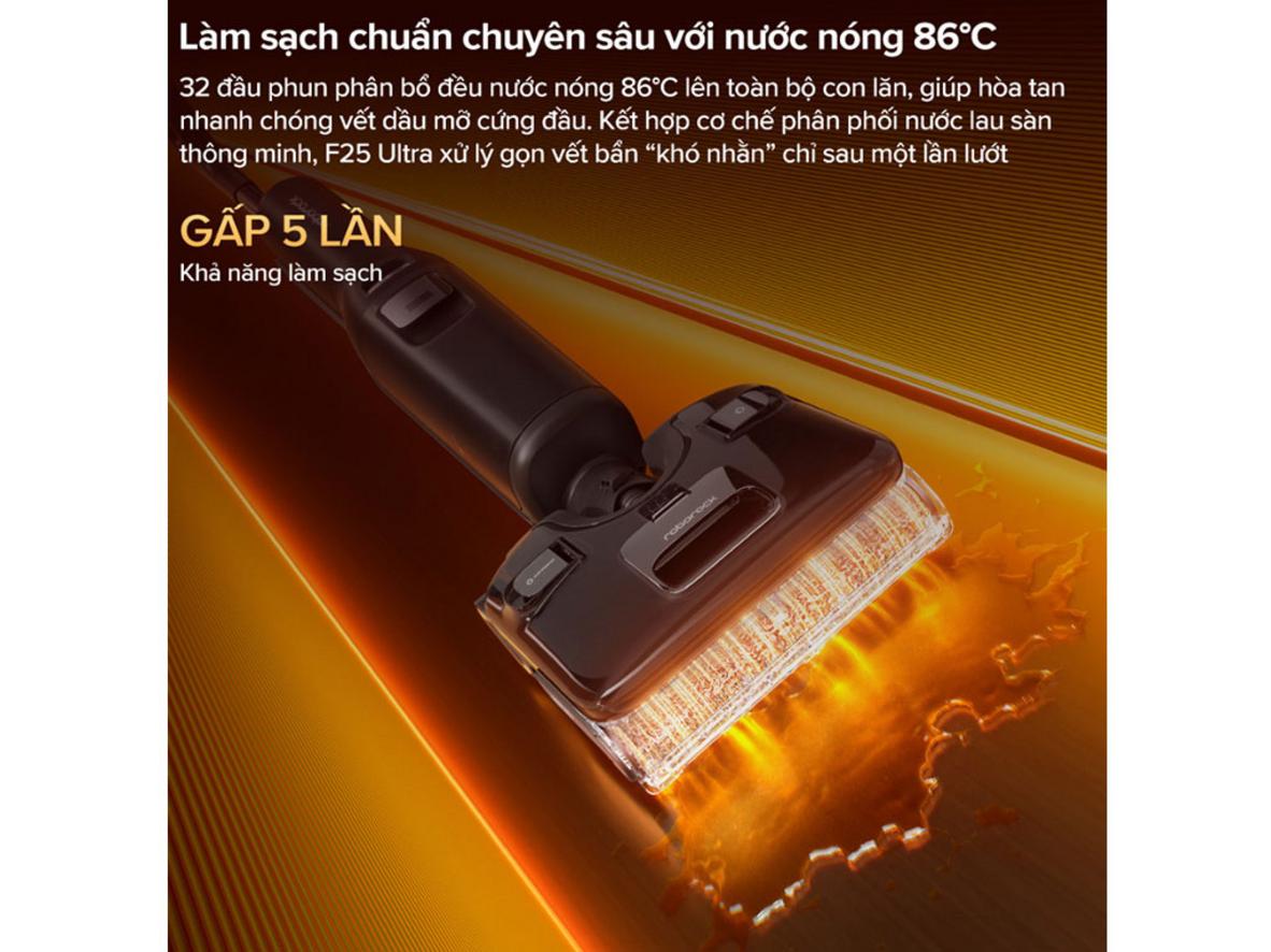 Roborock F25 Ultra nổi bật với lực hút 22.000 Pa và công nghệ làm sạch sâu cho gia đình hiện đại.