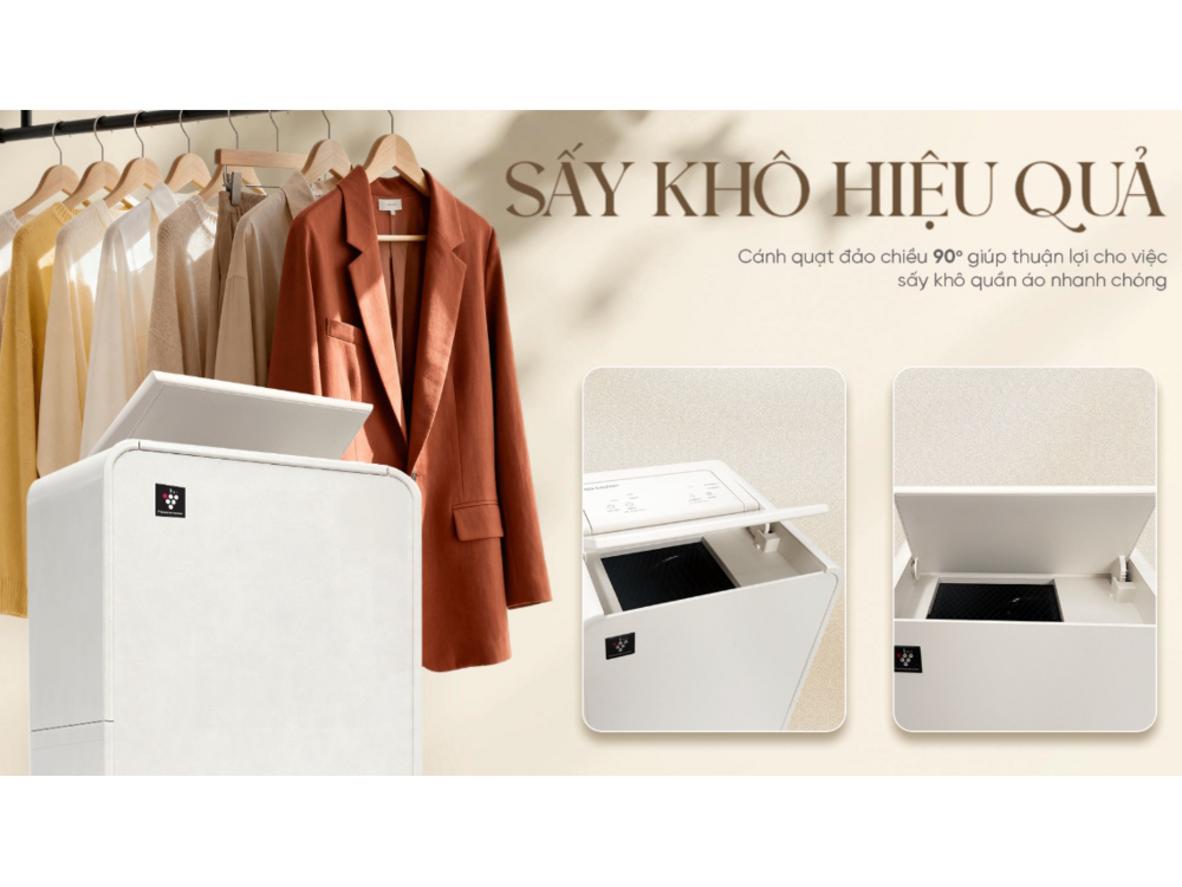 Chế độ sấy quần áo hỗ trợ hong khô nhanh trong ngày nồm.