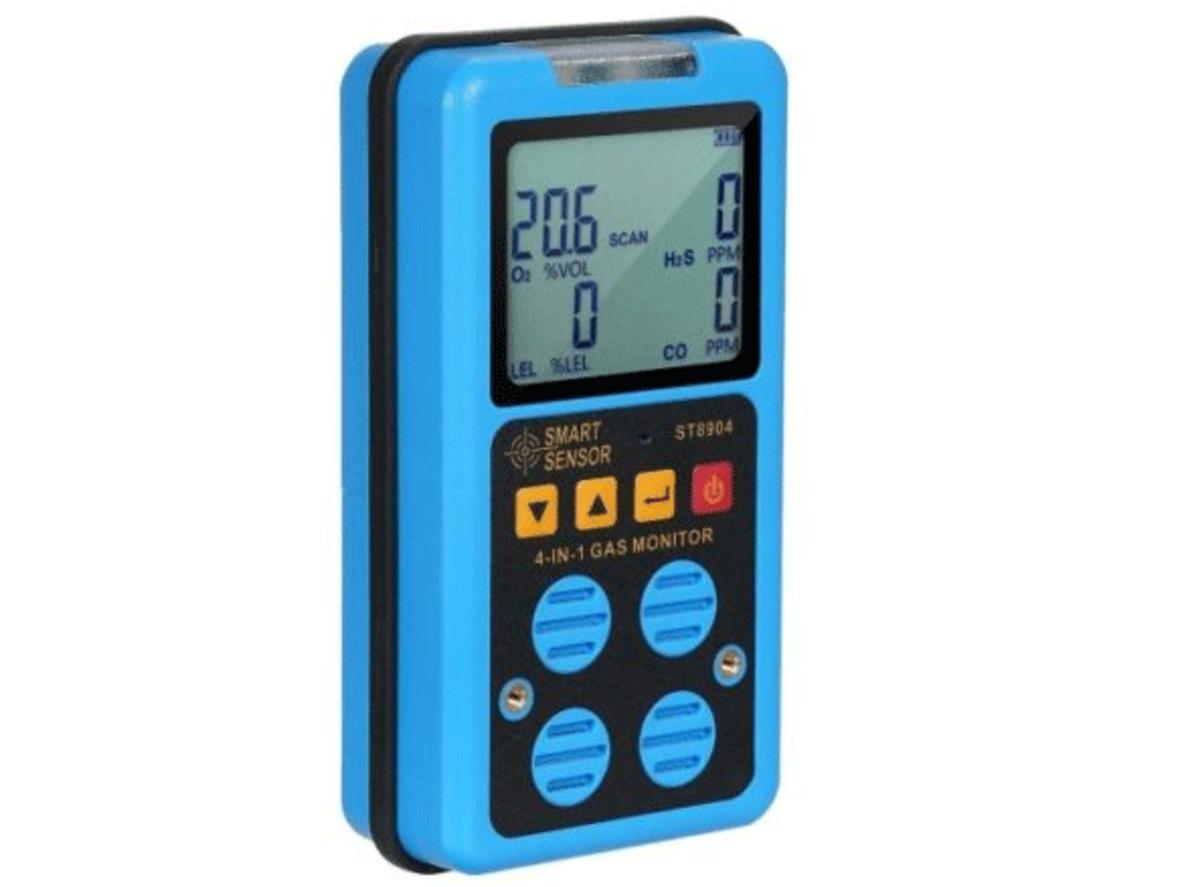ST8904 đo 4 khí với dải đo rõ ràng, phù hợp kiểm tra an toàn công nghiệp.