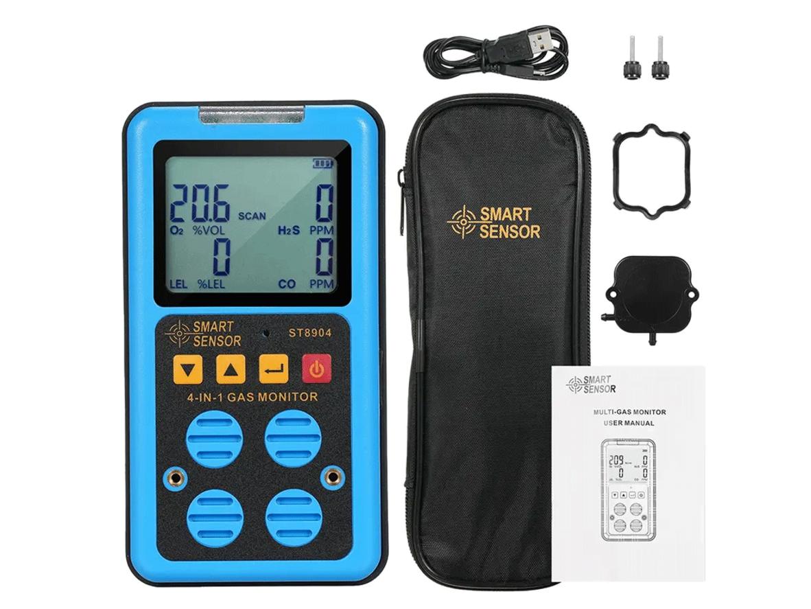 Màn hình LCD của ST8904 giúp đọc nồng độ khí trực tiếp, nhanh và dễ hiểu.