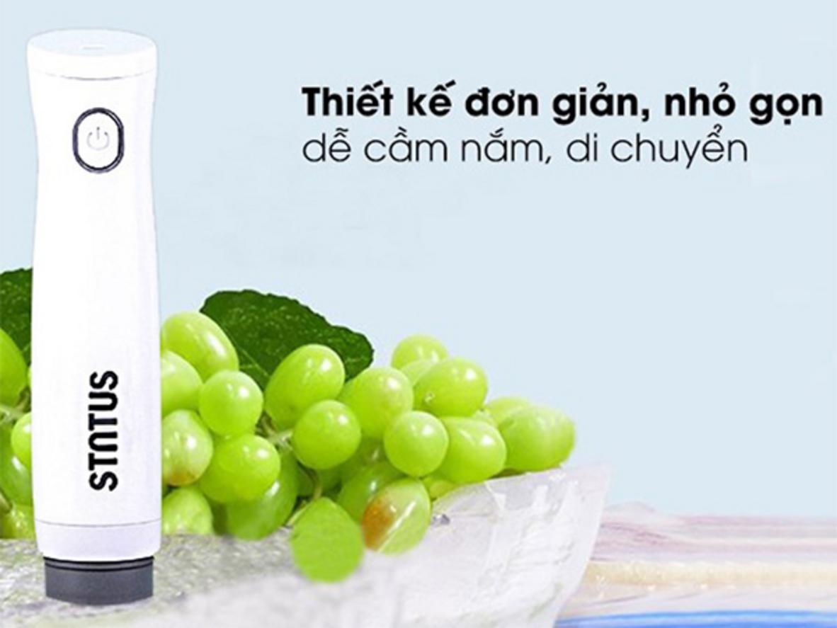 Một nút bấm và đèn LED giúp Status BVP100 dễ dùng cho mọi thành viên trong gia đình.