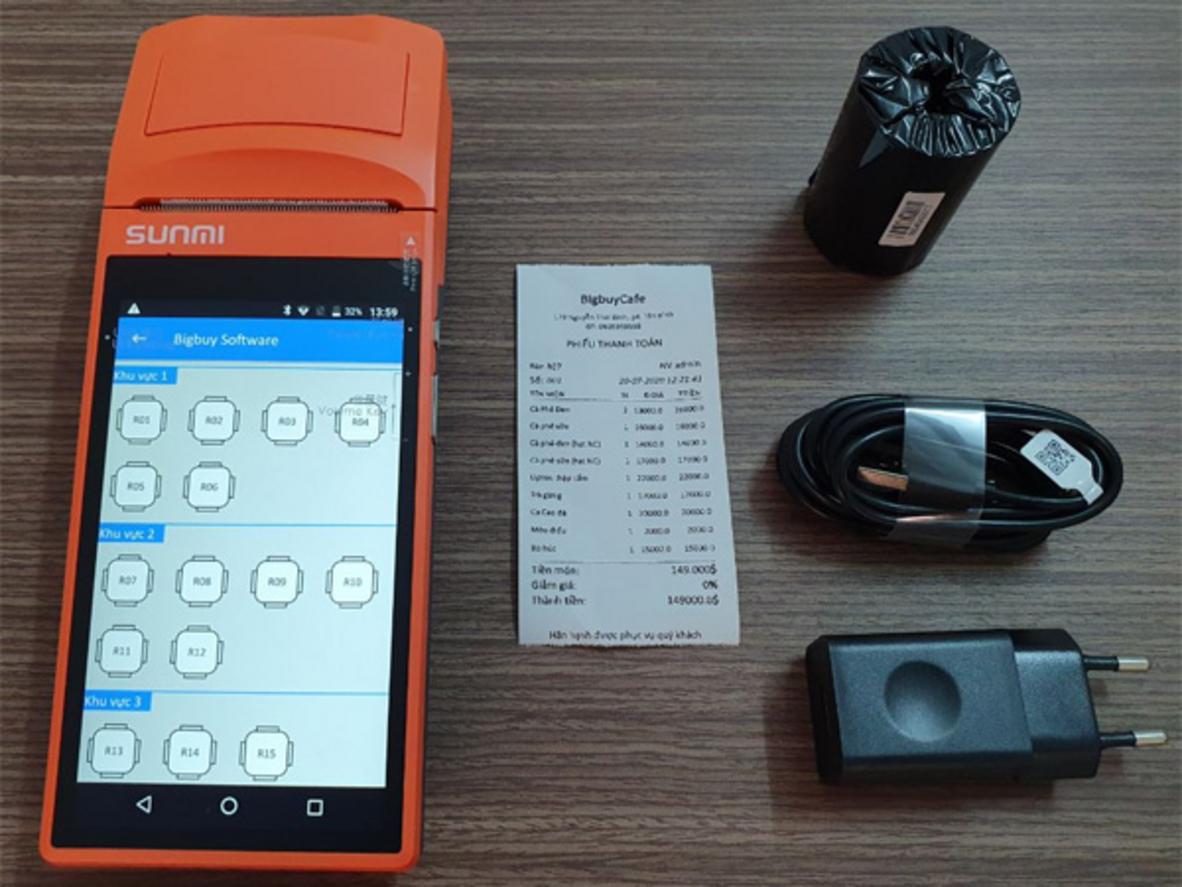Sunmi V1S chạy Android 6.0, dễ cài phần mềm bán hàng cho điểm bán nhỏ.