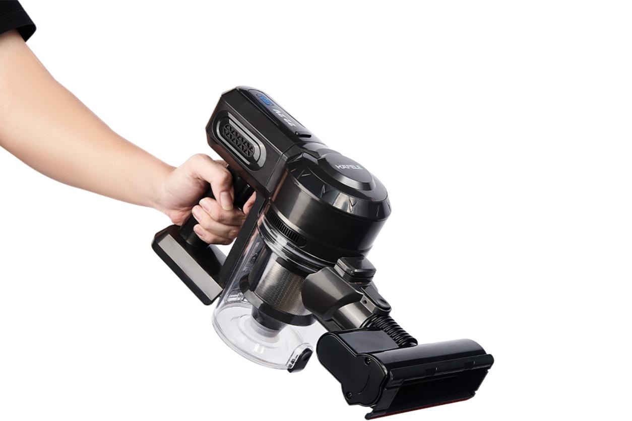 Hafele HSV-21G có cấu hình 100W, 10.000 Pa, 70 dB và hộp bụi 0.6 lít.