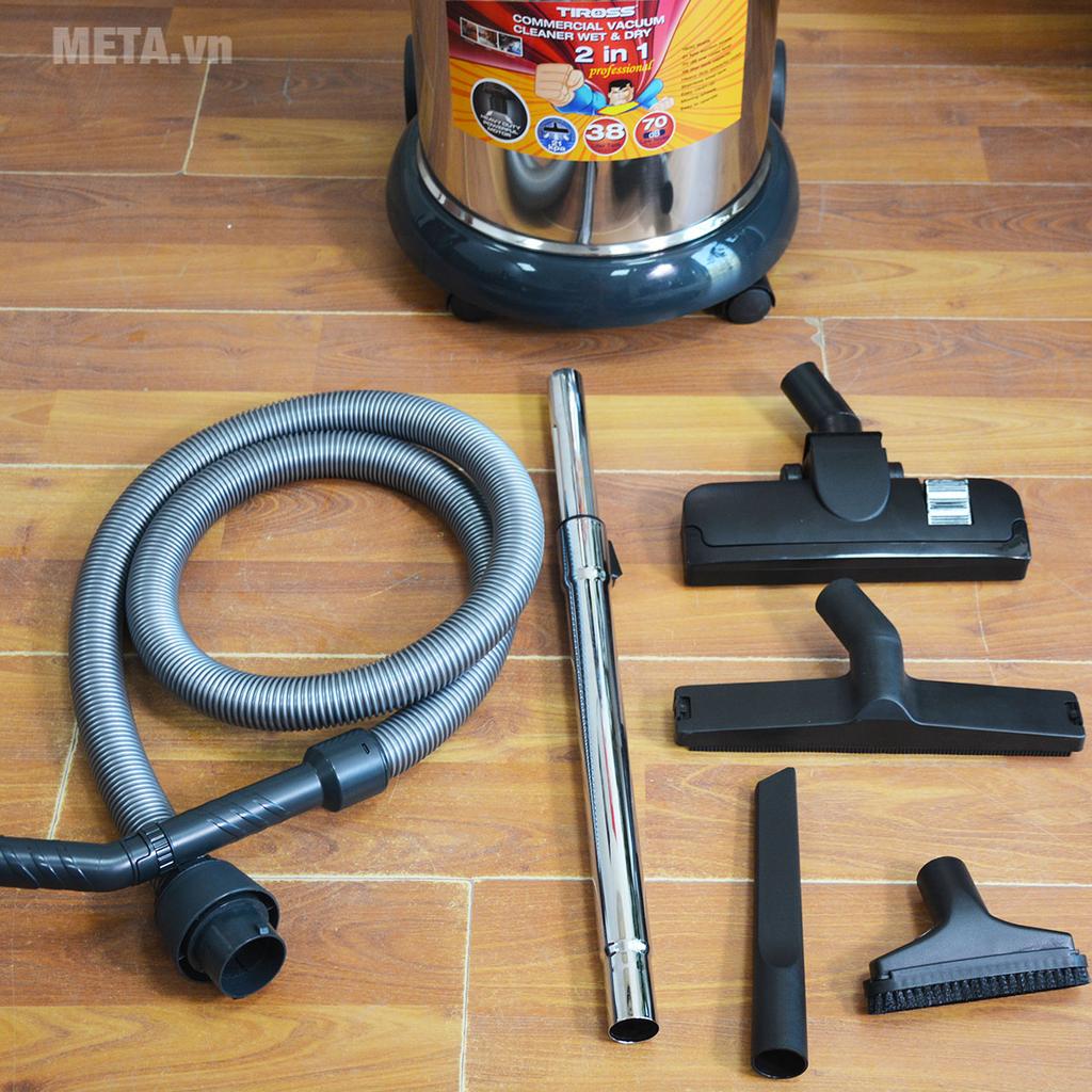 Bộ phụ kiện giúp Tiross TS9303 làm sạch linh hoạt nhiều vị trí.