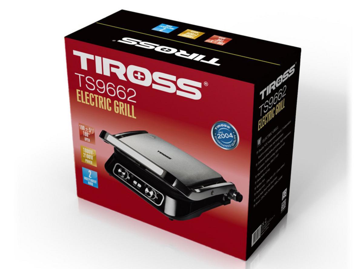 Mở phẳng 180 độ giúp Tiross TS9662 dùng như vỉ nướng mini.
