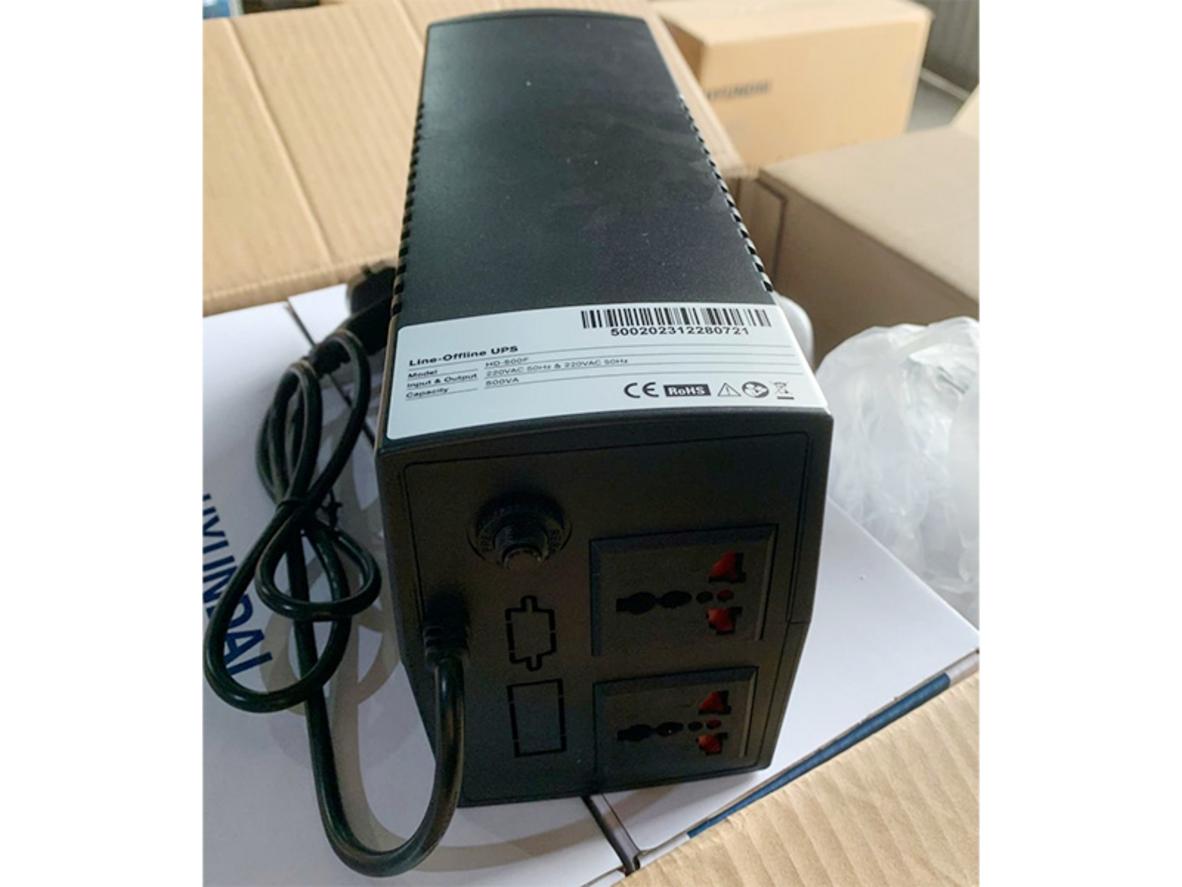 UPS Hyundai HD-500F Offline phù hợp cho máy tính văn phòng, modem Wi‑Fi và thiết bị mạng tải thấp.