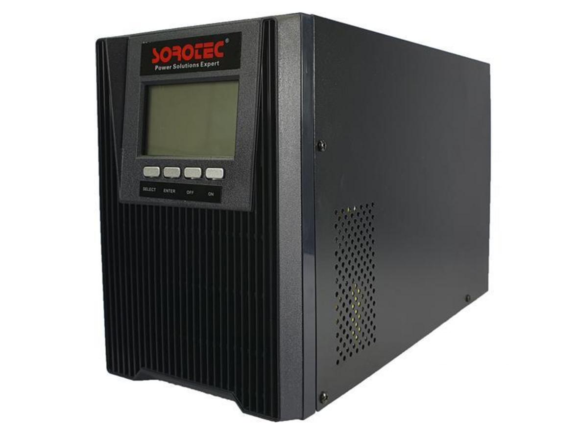 UPS Online Sorotec HP9116C 1KT-XL 1KVA/900W dùng ắc quy ngoài 36VDC cho văn phòng, camera và thiết bị mạng.
