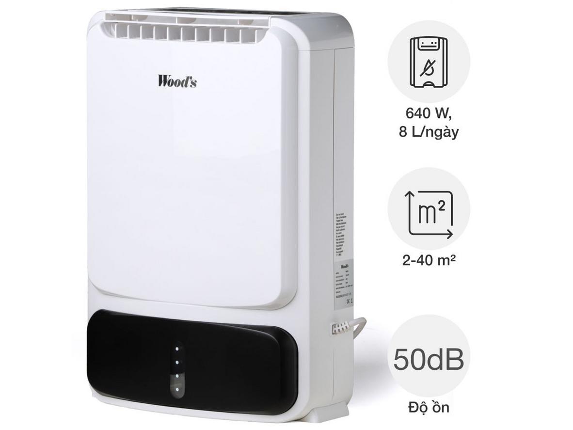 Chế độ sấy quần áo giúp Woods WDD80 làm khô đồ giặt nhanh hơn trong mùa nồm.