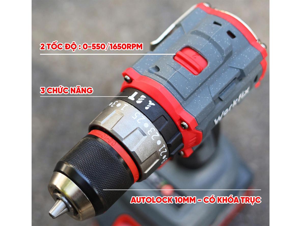 Workfix WF-ID2110BL dùng cho gỗ, sắt và tường gạch nhẹ