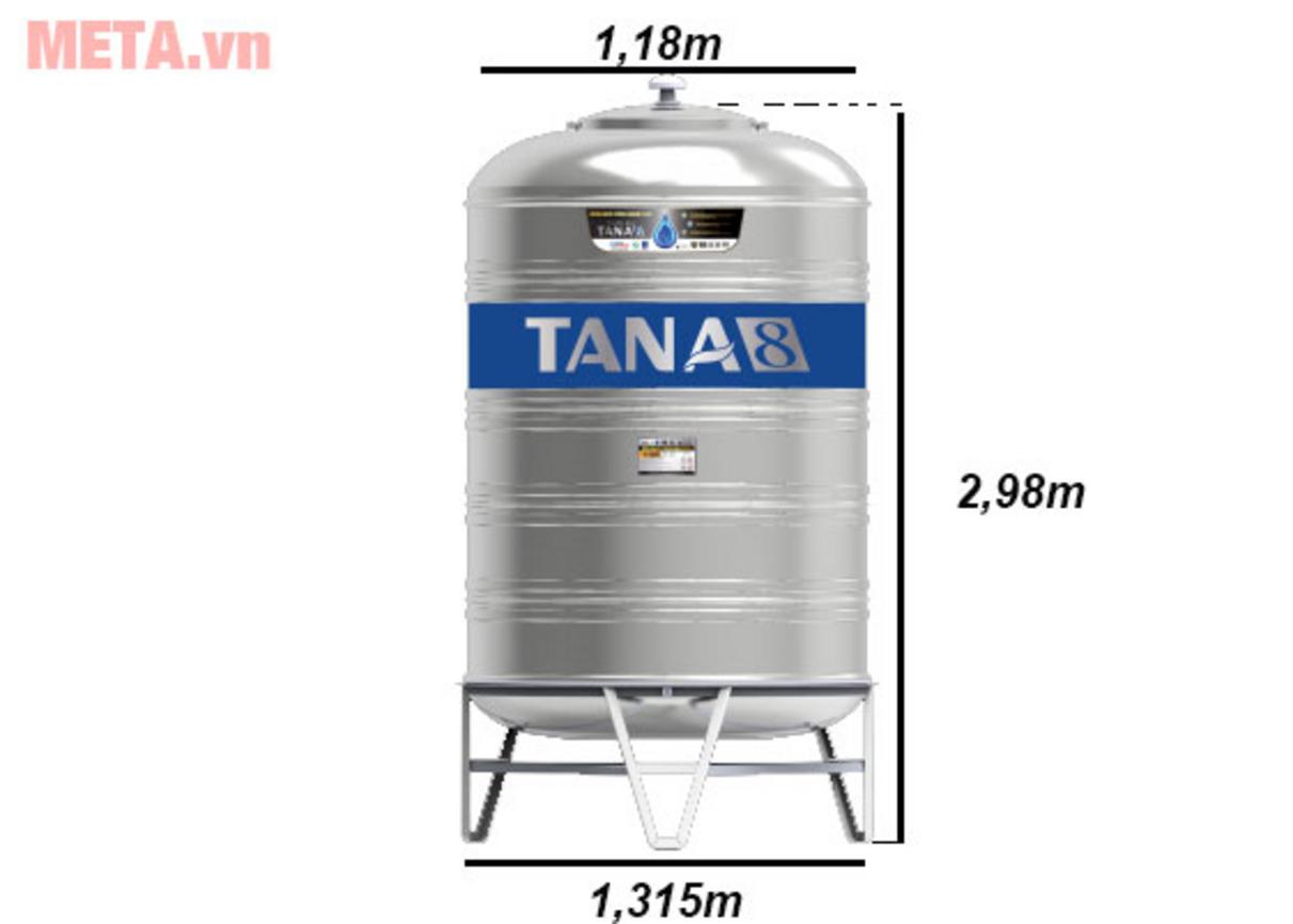Chi tiết thông số kỹ thuật và ưu điểm vượt trội của bồn nước inox Tân Á 8 đứng 3000L