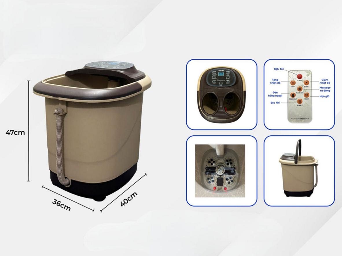 Hệ thống con lăn tự động và đèn hồng ngoại của bồn ngâm chân Oromi ORM-KW530H